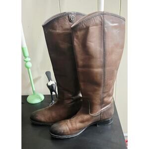 Frye Rustic Genuine Leather Melissa Button Riding Pull On Ladies Boots Size 10B